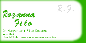 rozanna filo business card
